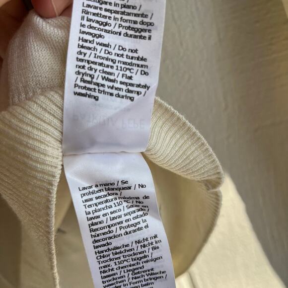 Patrizia Pepe Butterfly Wool Jumper Crewneck in Black and Cream Size 1 US 6 - Picture 8 of 9